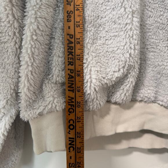 Lululemon Textured Fleece 1/2 Zip Pullover Sweatshirt Jacket Sherpa Cream 12 - Picture 3 of 9